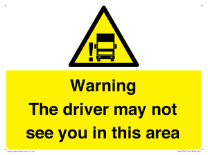 WV7195: Warning The driver may not see you in this area