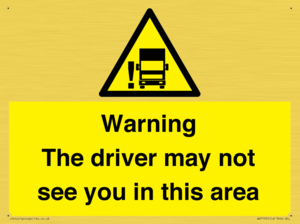 WV7195: Warning The driver may not see you in this area