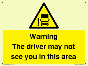 WV7195: Warning The driver may not see you in this area