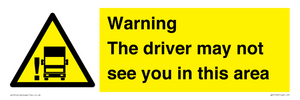 WV7195: Warning The driver may not see you in this area