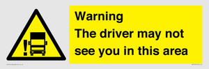 WV7195: Warning The driver may not see you in this area