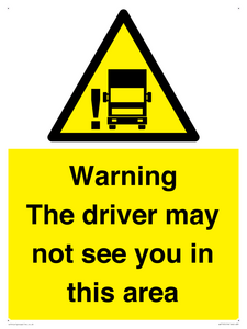WV7195: Warning The driver may not see you in this area