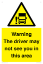 WV7195: Warning The driver may not see you in this area