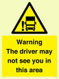 WV7195: Warning The driver may not see you in this area