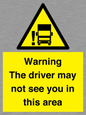 WV7195: Warning The driver may not see you in this area