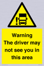 WV7195: Warning The driver may not see you in this area