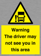WV7195: Warning The driver may not see you in this area