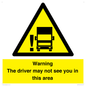 WV7195: Warning The driver may not see you in this area