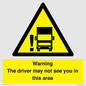 WV7195: Warning The driver may not see you in this area