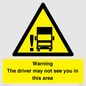 WV7195: Warning The driver may not see you in this area