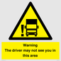 WV7195: Warning The driver may not see you in this area