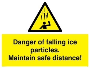 WV7372: Danger of falling ice particles. Maintain safe distance!