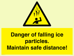 WV7372: Danger of falling ice particles. Maintain safe distance!