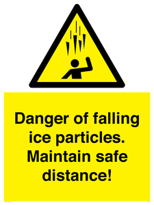 WV7372: Danger of falling ice particles. Maintain safe distance!