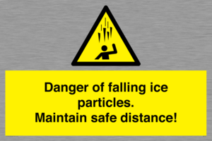 WV7372: Danger of falling ice particles. Maintain safe distance!
