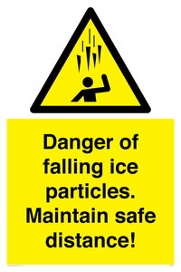 WV7372: Danger of falling ice particles. Maintain safe distance!