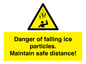 WV7372: Danger of falling ice particles. Maintain safe distance!
