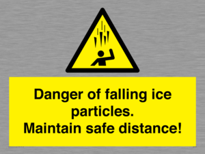 WV7372: Danger of falling ice particles. Maintain safe distance!