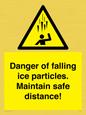 WV7372: Danger of falling ice particles. Maintain safe distance!