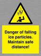 WV7372: Danger of falling ice particles. Maintain safe distance!