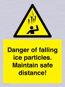 WV7372: Danger of falling ice particles. Maintain safe distance!