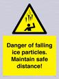 WV7372: Danger of falling ice particles. Maintain safe distance!