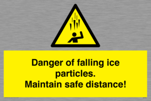 WV7372: Danger of falling ice particles. Maintain safe distance!