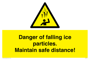 WV7372: Danger of falling ice particles. Maintain safe distance!