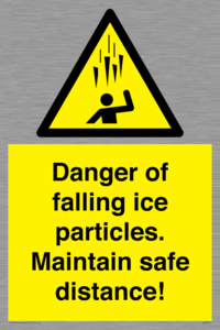 WV7372: Danger of falling ice particles. Maintain safe distance!