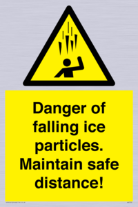 WV7372: Danger of falling ice particles. Maintain safe distance!