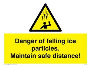 WV7372: Danger of falling ice particles. Maintain safe distance!