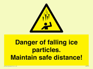 WV7372: Danger of falling ice particles. Maintain safe distance!
