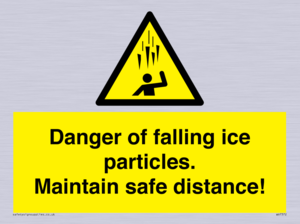 WV7372: Danger of falling ice particles. Maintain safe distance!