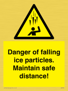 WV7372: Danger of falling ice particles. Maintain safe distance!