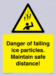 WV7372: Danger of falling ice particles. Maintain safe distance!