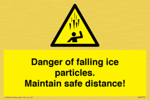 WV7372: Danger of falling ice particles. Maintain safe distance!