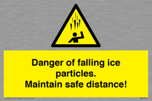 WV7372: Danger of falling ice particles. Maintain safe distance!