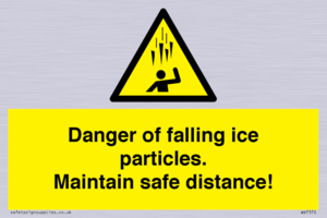 WV7372: Danger of falling ice particles. Maintain safe distance!