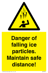 WV7372: Danger of falling ice particles. Maintain safe distance!
