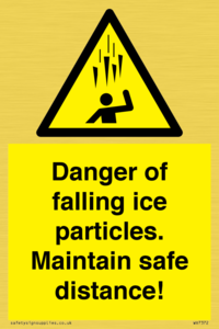 WV7372: Danger of falling ice particles. Maintain safe distance!