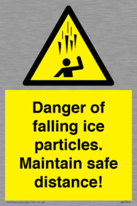 WV7372: Danger of falling ice particles. Maintain safe distance!