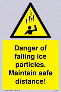 WV7372: Danger of falling ice particles. Maintain safe distance!
