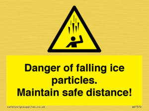 WV7372: Danger of falling ice particles. Maintain safe distance!