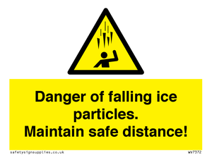 WV7372: Danger of falling ice particles. Maintain safe distance!
