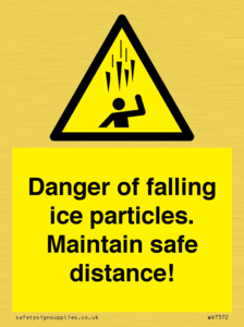 WV7372: Danger of falling ice particles. Maintain safe distance!