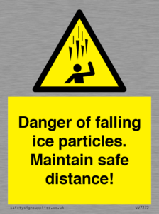 WV7372: Danger of falling ice particles. Maintain safe distance!