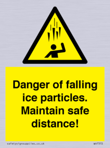WV7372: Danger of falling ice particles. Maintain safe distance!