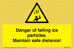 WV7372: Danger of falling ice particles. Maintain safe distance!