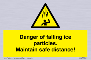 WV7372: Danger of falling ice particles. Maintain safe distance!