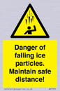 WV7372: Danger of falling ice particles. Maintain safe distance!